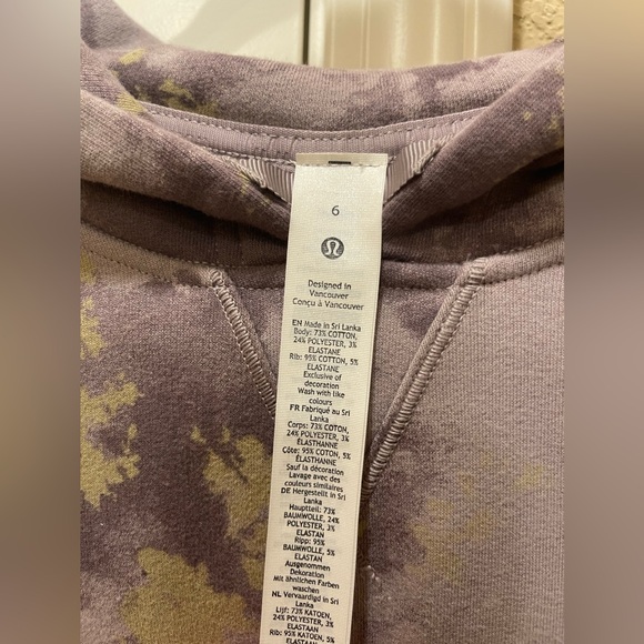 Lululemon All Yours Hoodie, Orbital Tie Dye Mauve Grey Multi colors, size Small - Picture 2 of 5